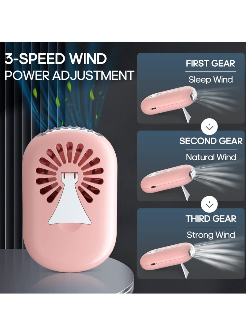 SYOSI SYOSI Mini Eyelash Fan, Portable Lash Fan Brush USB Rechargeable Handheld Eyelash Fan Dryer with 3 Adjustable Speed Cooling Air Fan, Bladeless Eyelash Dryer for Girls Women Eyelash Extension (Pink) - Image 2