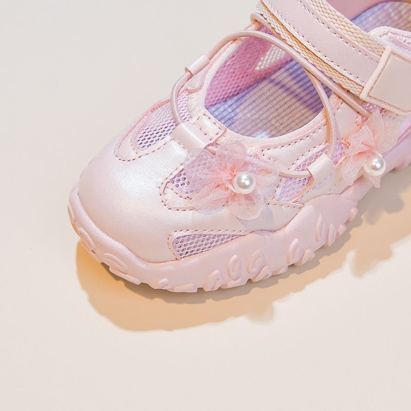 Girls'' Sports Sandals Summer 2026 New Model Princess Sneakers Children''s Shoes Big Kids Thin Summer Shoes Silver - Image 3