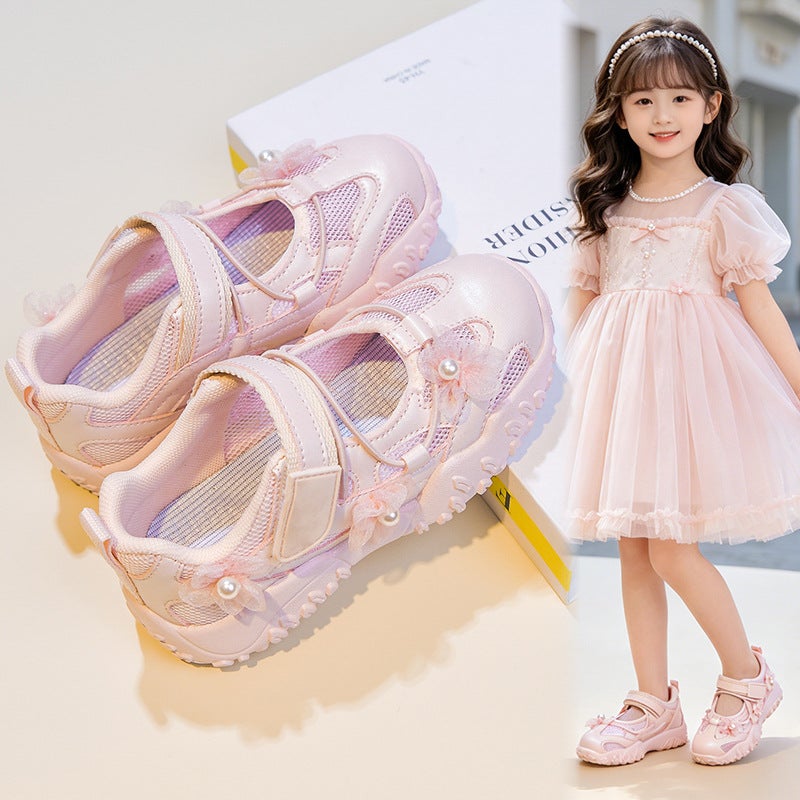 Girls'' Sports Sandals Summer 2026 New Model Princess Sneakers Children''s Shoes Big Kids Thin Summer Shoes Silver - Image 2
