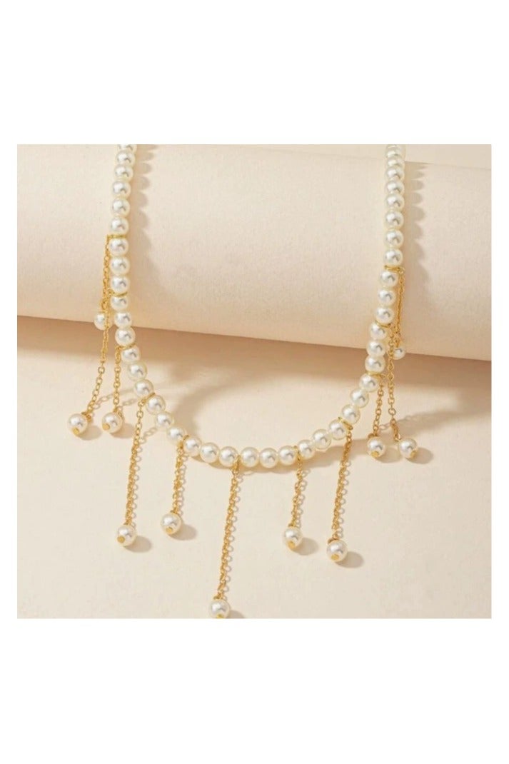 Goolsky Elegant Pearl Drop Pendant Necklace – Minimalist Alloy Chain Choker, Small Luxury Statement Jewelry for Women - Image 4