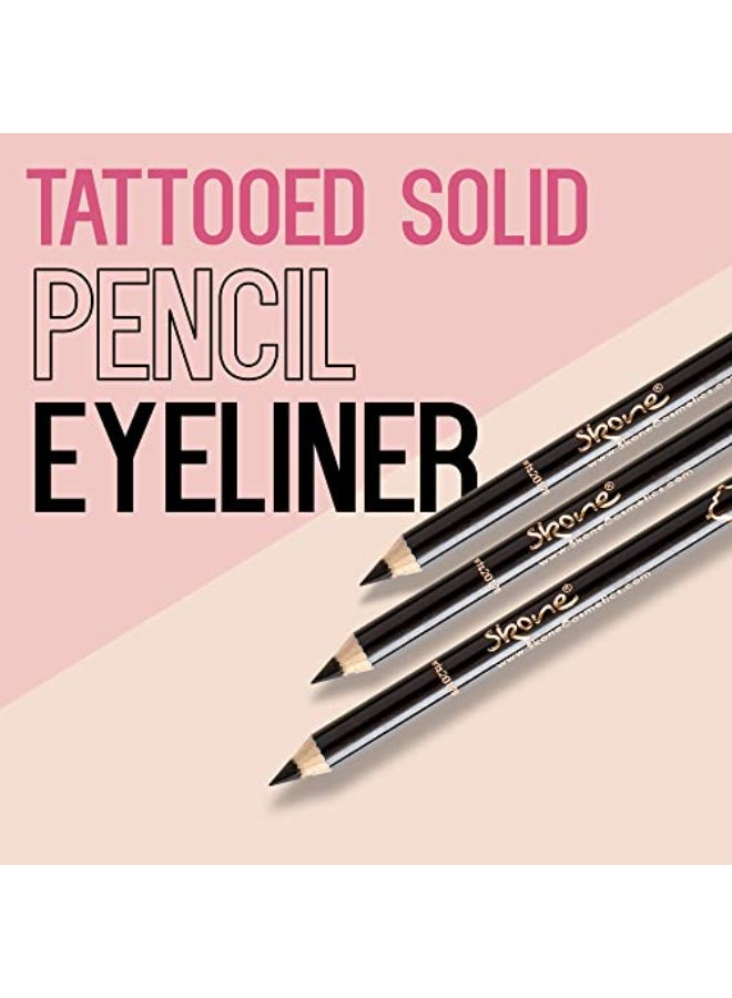 Skone Cosmetics Tattooed Solid Eyeliner Waterproof SmudgeProof LongLasting Pencil for Precise Eye Definition UltraSmooth Soft Glide HighPigment NoFade SweatResistant Formula Black - Image 3