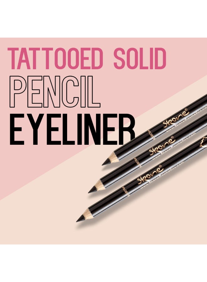 Skone Cosmetics Tattooed Solid Eyeliner Waterproof SmudgeProof LongLasting Pencil for Precise Eye Definition UltraSmooth Soft Glide HighPigment NoFade SweatResistant Formula Black - Image 4