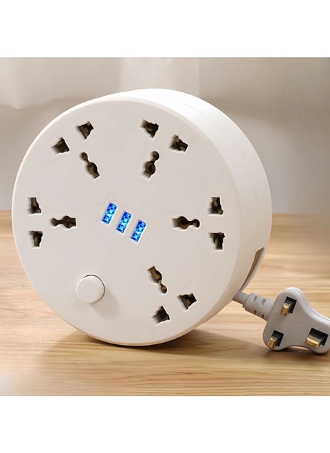 Hidden Power Strip Extension Cord 5 Outlets, Plug Extension Cord with 2M Cord, 3 USB Ports Power Outlet,for Home Office