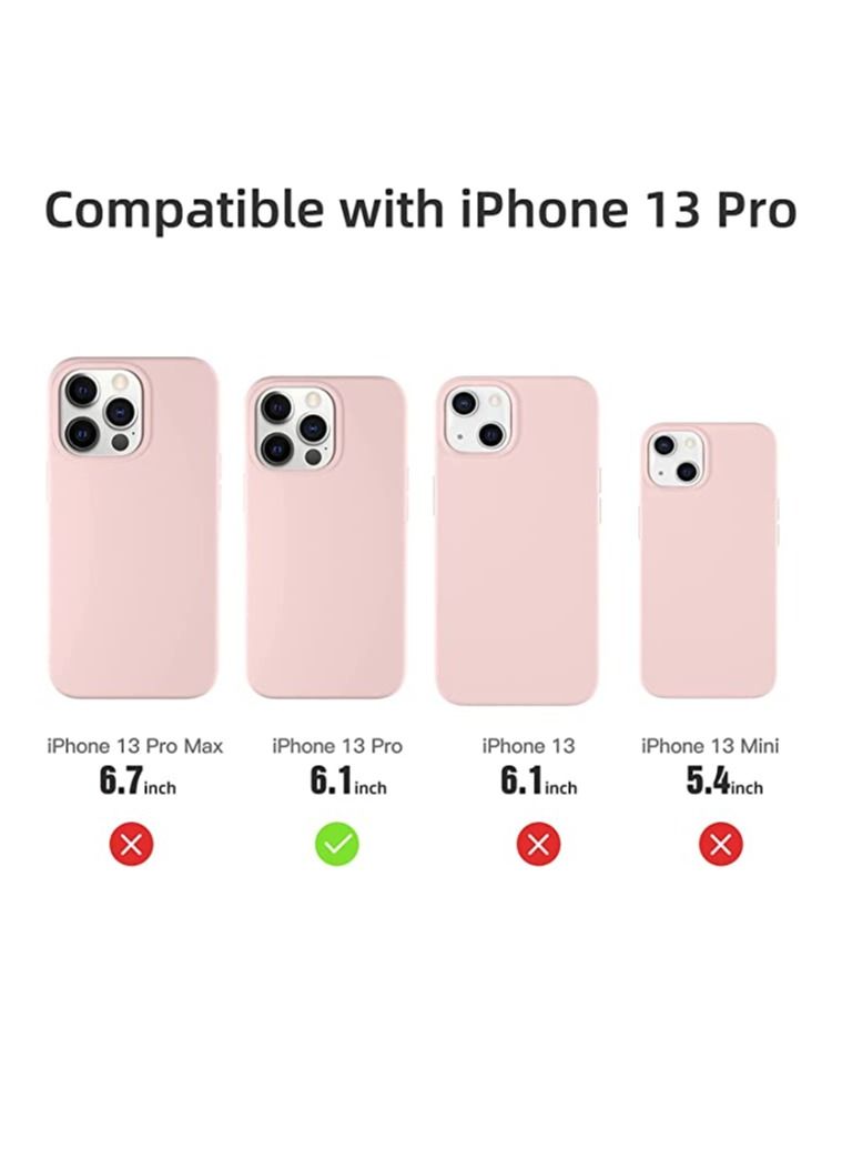 DUSALA Soft Liquid Silicon Case Compatible with iPhone 13 Pro Case Shock Proof Protective Case Matte Finish Cover designed for iPhone 13 Pro 2021 (Light Pink) - Image 3