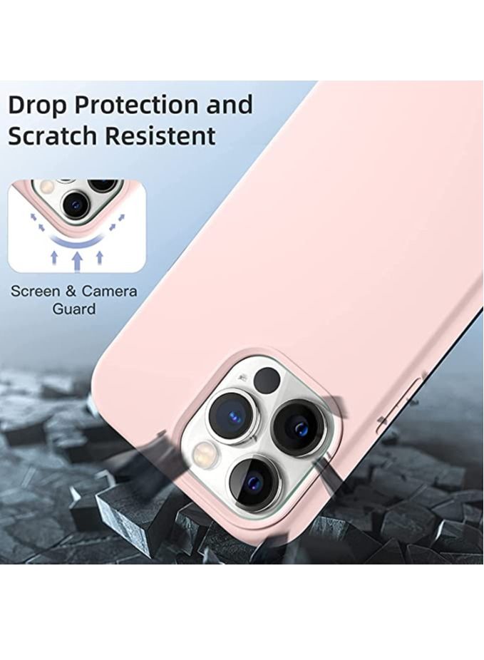 DUSALA Soft Liquid Silicon Case Compatible with iPhone 13 Pro Case Shock Proof Protective Case Matte Finish Cover designed for iPhone 13 Pro 2021 (Light Pink) - Image 2
