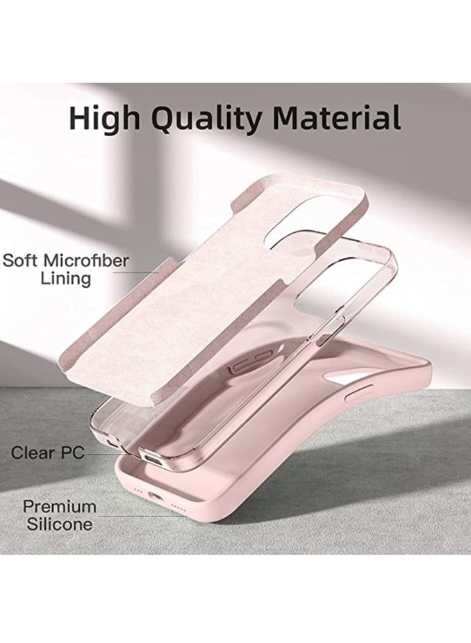 DUSALA Soft Liquid Silicon Case Compatible with iPhone 13 Pro Case Shock Proof Protective Case Matte Finish Cover designed for iPhone 13 Pro 2021 (Light Pink) - Image 4