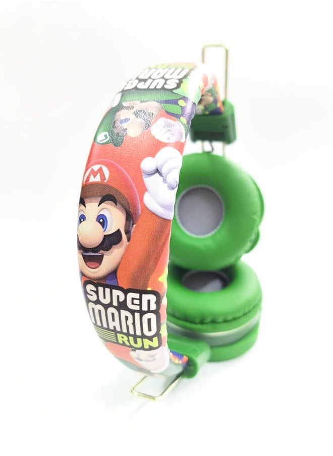 Generic Upgraded green Mario pattern children's Bluetooth wireless headphones, noise reduction wireless headphones for young children, children's headphones suitable for TF cards, mobile phones and tablets  - Image 4