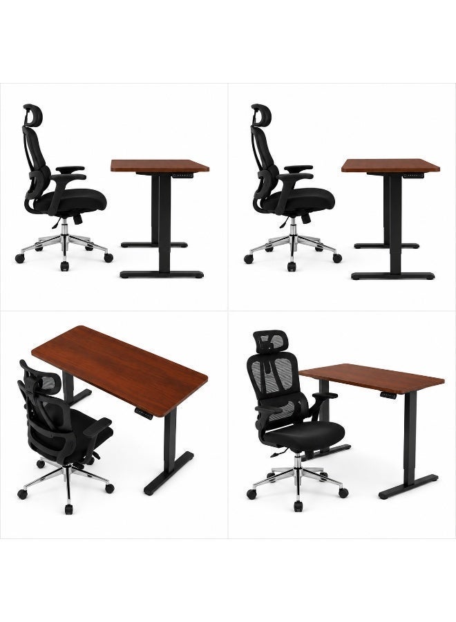 Flexispot Desk and Chair Combo Set – Electric Standing Desk 120x60cm with Memory Controller + Ergonomic Desk Chair with Lumbar Support & 2D Headrest, Black - Image 5