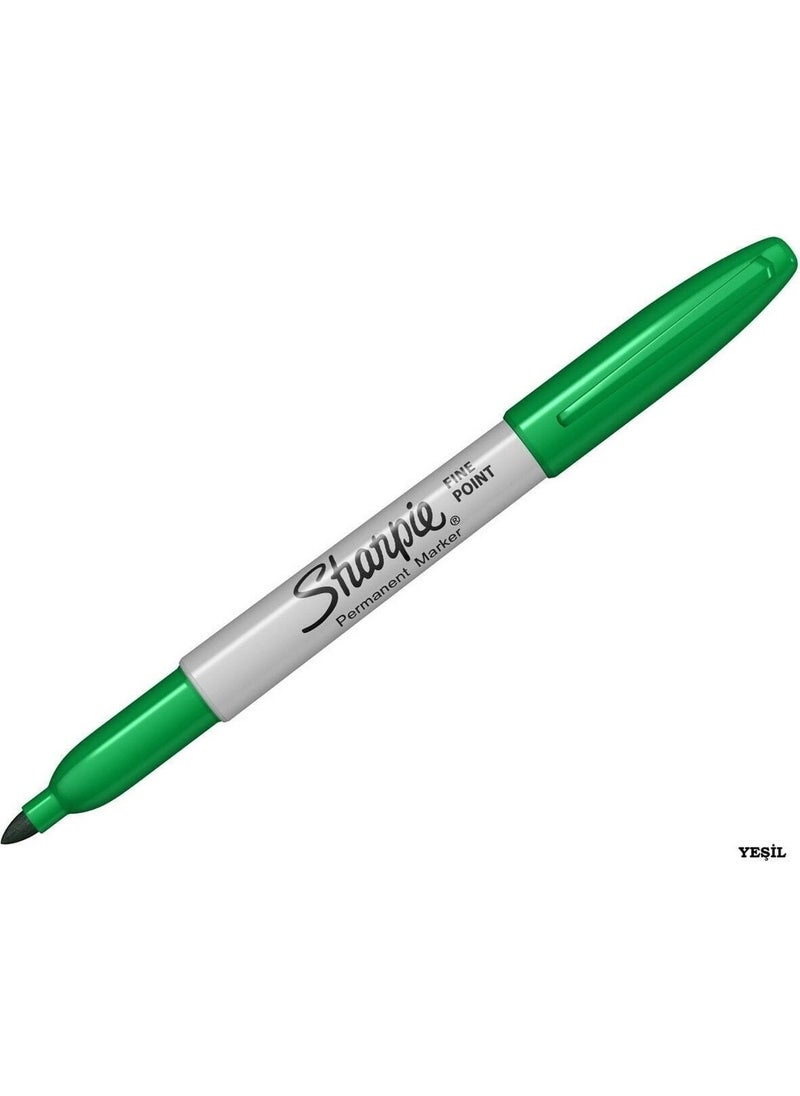 Sharpie Fine Round Tip Permanent Marker Green 3-Pack 