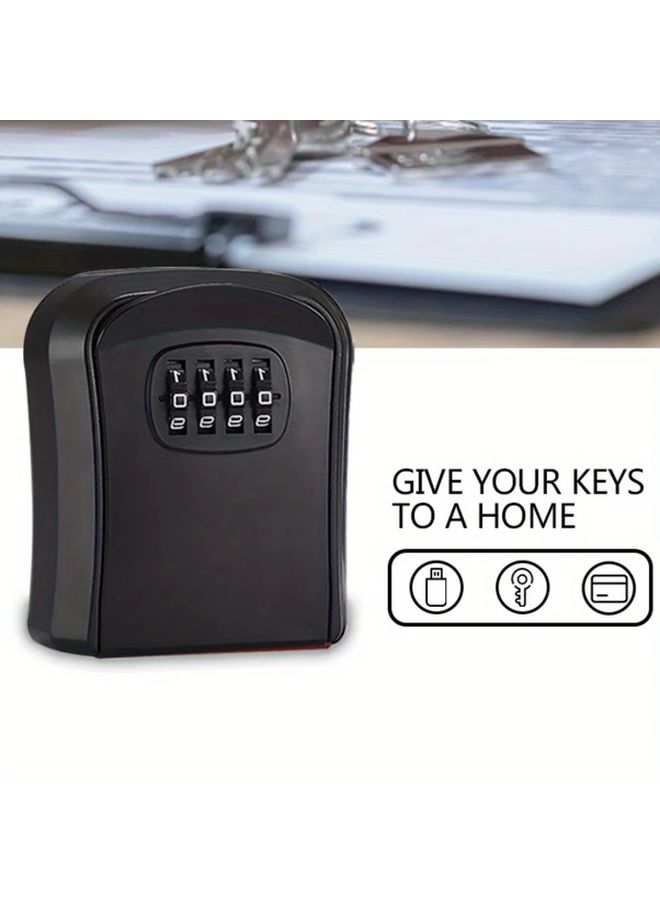 Black Water Sand Resistant Combination Lock Key Storage Box For Valuables - Image 5