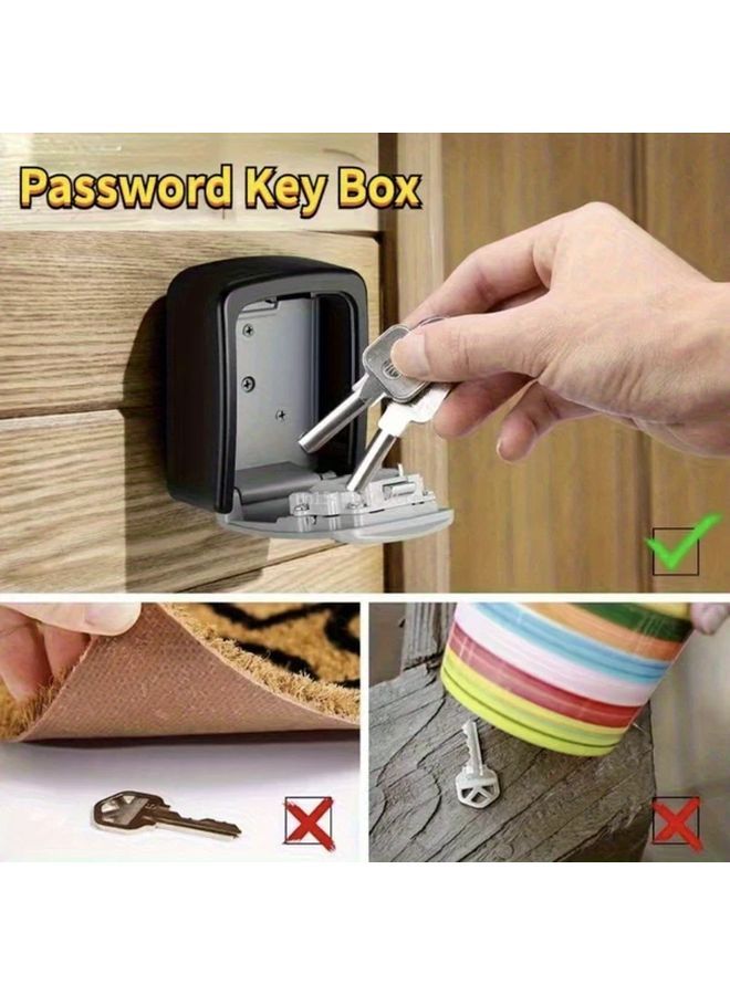 Black Water Sand Resistant Combination Lock Key Storage Box For Valuables - Image 3