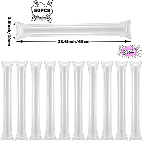 Lovecheer 50PCS White Thunder Sticks Bam Bam Noisemakers for Sports Events Party Team Spirit Boom Stick - Image 2