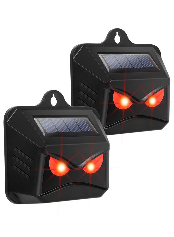 Generic 2 Pack Solar Animal Repeller Outdoor, 2025 Nocturnal Animal Predator Deterrent with Red Lights, Waterproof Skunk Deer Coyote Raccoon Squirrel Cat Repellent for Garden Yard Farm Chicken Coop  - Image 1