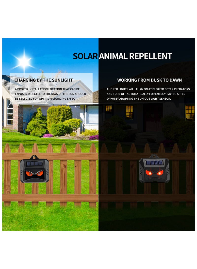 Generic 2 Pack Solar Animal Repeller Outdoor, 2025 Nocturnal Animal Predator Deterrent with Red Lights, Waterproof Skunk Deer Coyote Raccoon Squirrel Cat Repellent for Garden Yard Farm Chicken Coop  - Image 2