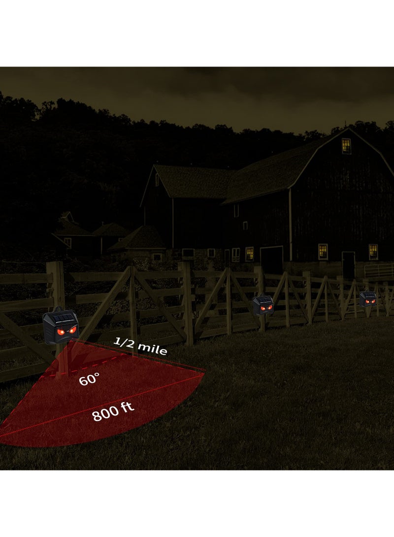 Generic 2 Pack Solar Animal Repeller Outdoor, 2025 Nocturnal Animal Predator Deterrent with Red Lights, Waterproof Skunk Deer Coyote Raccoon Squirrel Cat Repellent for Garden Yard Farm Chicken Coop  - Image 4