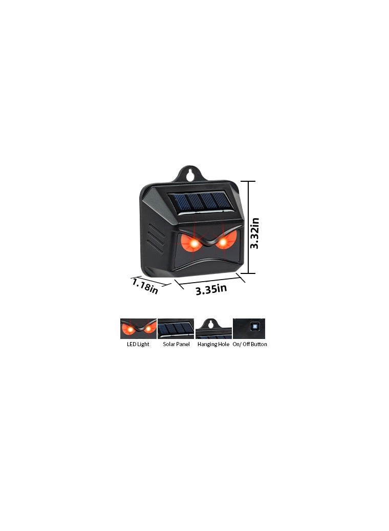 Generic 2 Pack Solar Animal Repeller Outdoor, 2025 Nocturnal Animal Predator Deterrent with Red Lights, Waterproof Skunk Deer Coyote Raccoon Squirrel Cat Repellent for Garden Yard Farm Chicken Coop  - Image 3