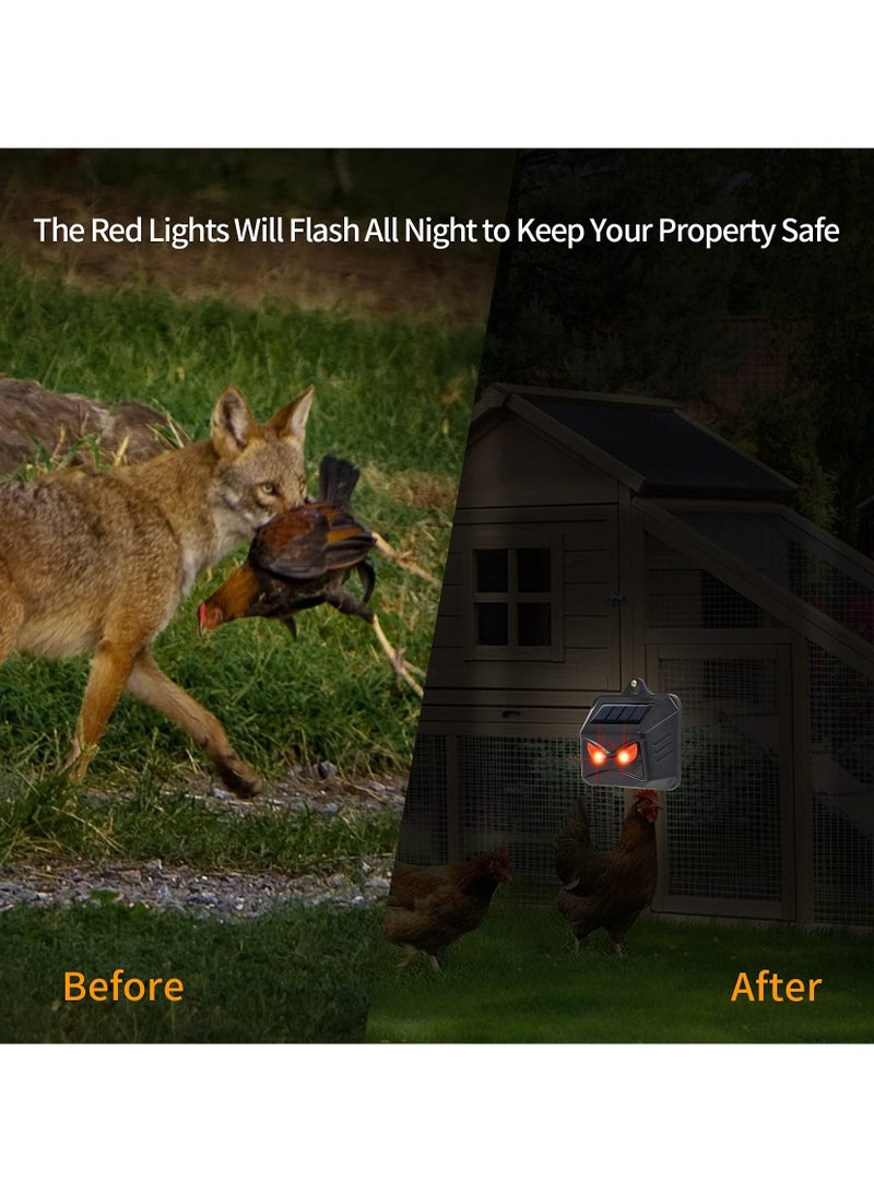 Generic 2 Pack Solar Animal Repeller Outdoor, 2025 Nocturnal Animal Predator Deterrent with Red Lights, Waterproof Skunk Deer Coyote Raccoon Squirrel Cat Repellent for Garden Yard Farm Chicken Coop  - Image 5