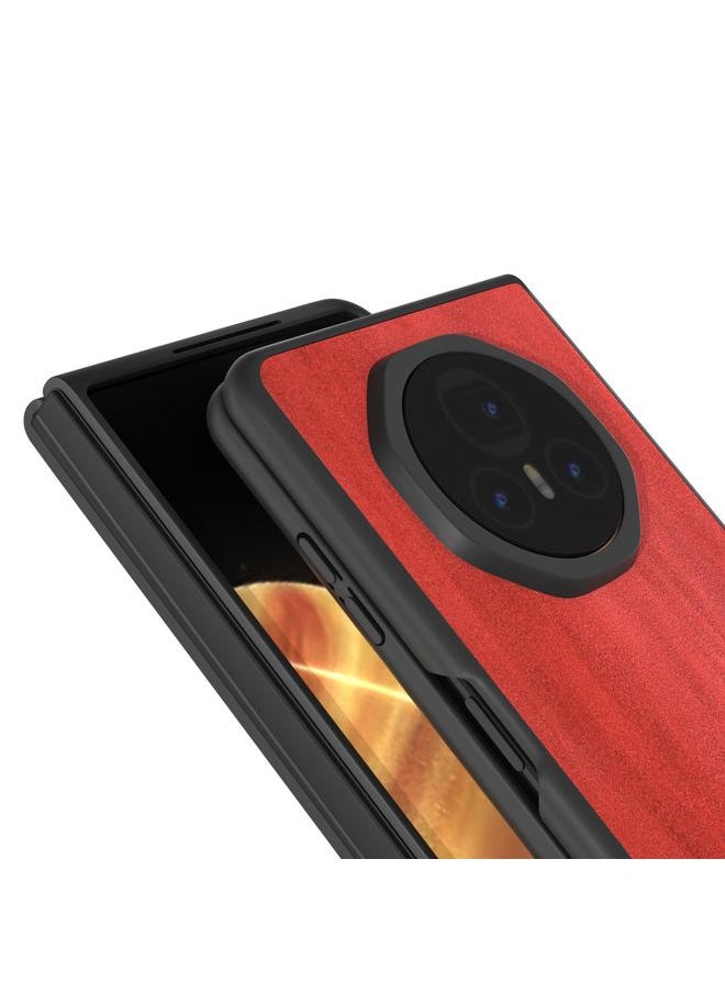 Zaboon - Case For Honor Magic V3 Black Frame Two-color Calf Texture PU Phone Case - Image 1