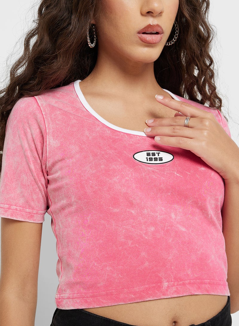 Ginger Garment Dye Sccop Neck Tshirt  - Image 3