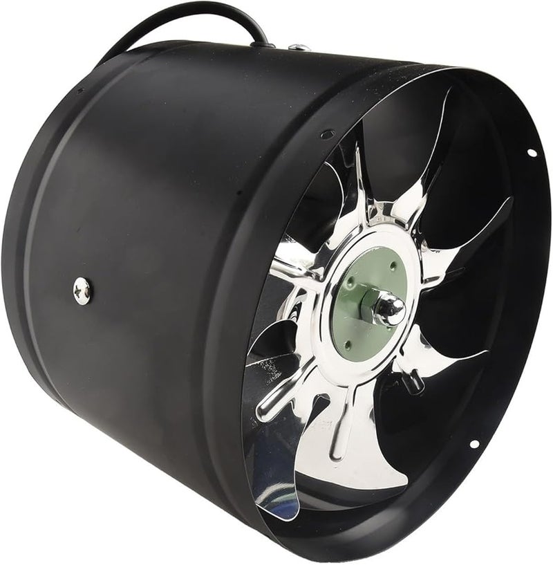 200Mm Black Inline Extractor Fan 1050 M3H Quiet Duct Ventilation For Smoke Removal - Image 2