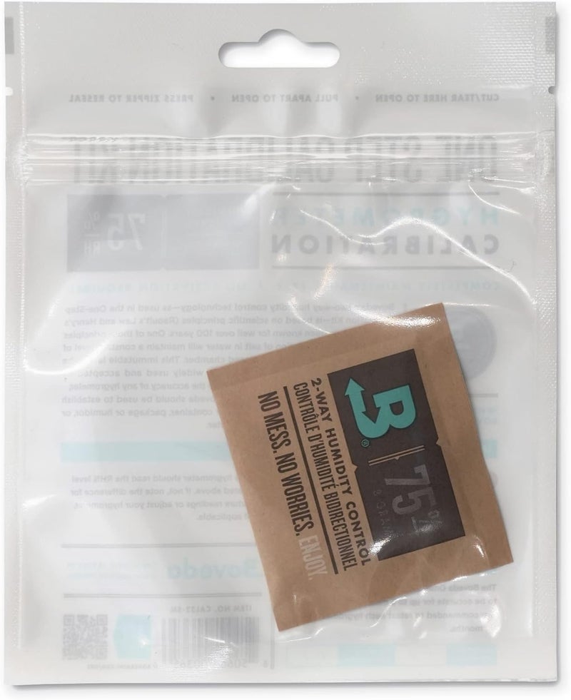 Boveda للسجائر | مجموعة المعايرة ذات الخطوة الواحدة | محملة مسبقًا بحزمة التحكم في الرطوبة بنسبة 75% | اختبار ملح دقيق لمقاييس الرطوبة الرقمية والتناظرية وأجهزة استشعار الرطوبة | 1-عدد - Image 3