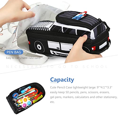 LEDAOU Cute Pencil Case for Kids Girls Boys Pencil Pouch kawaii Pen Pencil Box Bag Holder for School Students (Police Car) - Image 5