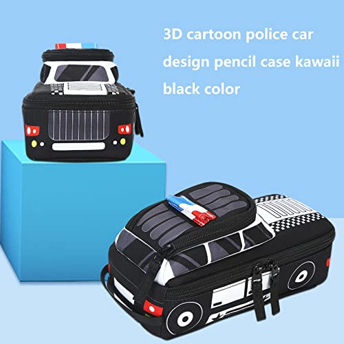 LEDAOU Cute Pencil Case for Kids Girls Boys Pencil Pouch kawaii Pen Pencil Box Bag Holder for School Students (Police Car) - Image 2