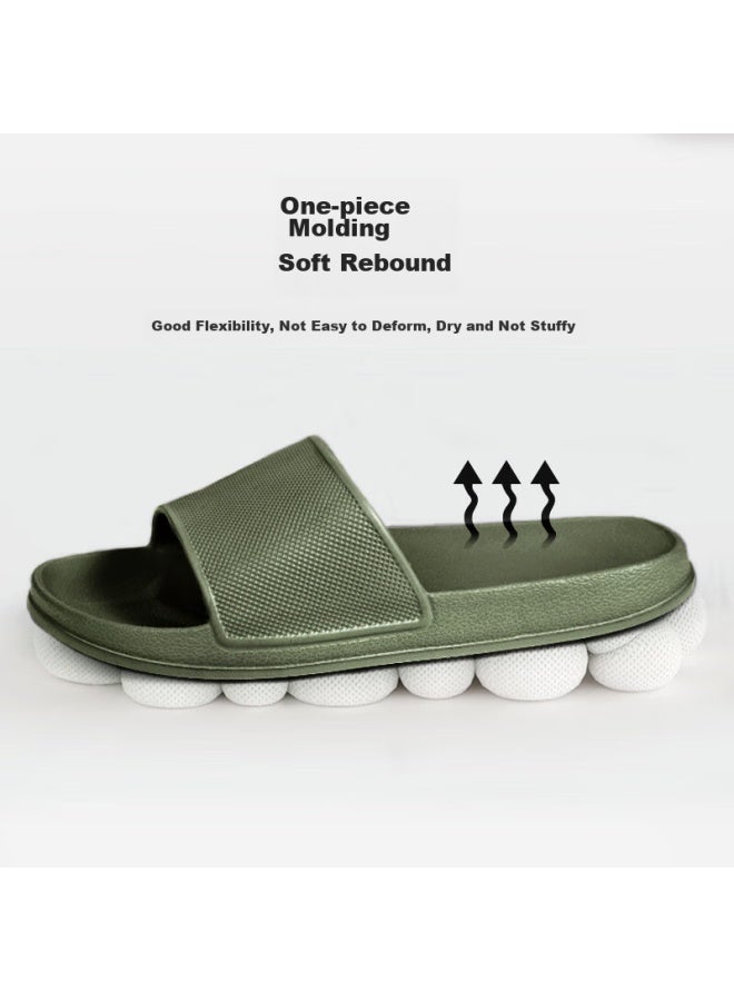 JD.com Jd Jingzao Candy Slippers, Men's Home Slippers, Lightweight And Soft, Bathroom Sandals, Dark Green, Size 44-45 - Image 5