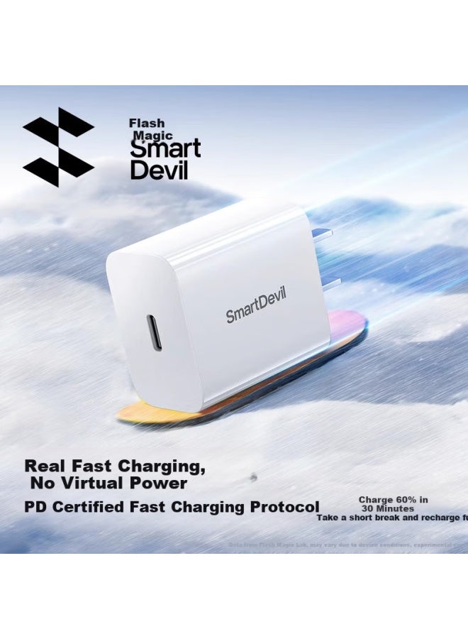 Smartdevil Apple 30W Charger Pd Gallium Nitride Charging Head Type-C Fast Charging Head For Apple Iphone 16/15Promax 14/13/12/11/Ipad Mobile Phone Tablet - Image 3