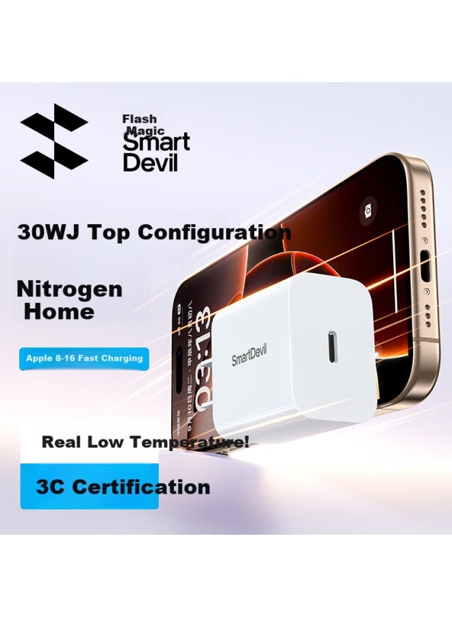 Smartdevil Apple 30W Charger Pd Gallium Nitride Charging Head Type-C Fast Charging Head For Apple Iphone 16/15Promax 14/13/12/11/Ipad Mobile Phone Tablet - Image 1