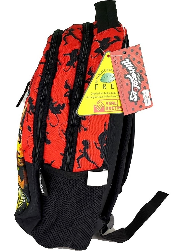 Miraculous Ladybug Three Compartment Red Children's Primary School Bag and Nutrition  - Image 3