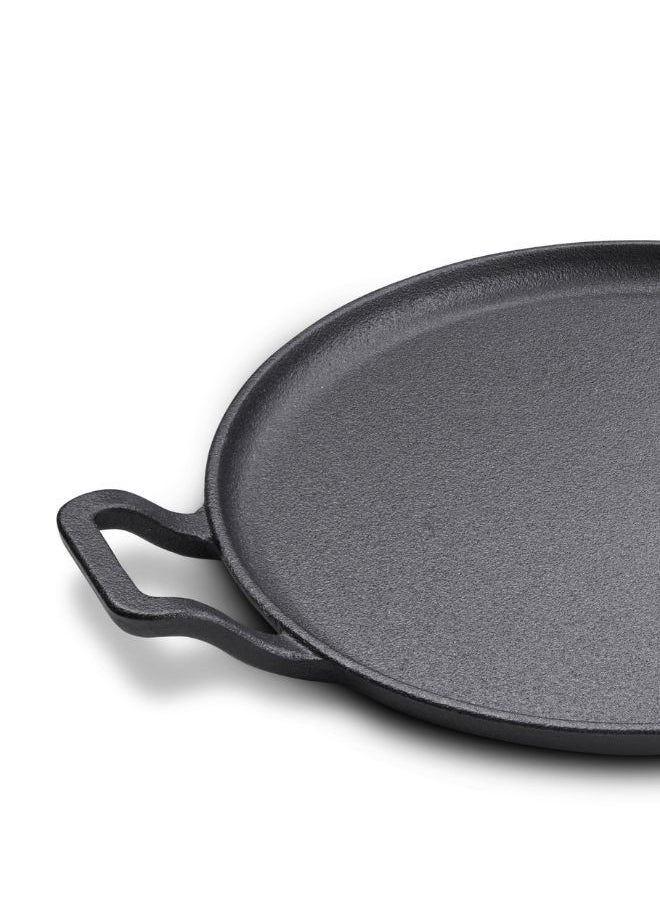 Prestige Cast Iron Flat Tawa 28 cm | Induction Cast Iron Tawa Pan for Roti/Chapati/Dosa with Stick Handle | Pre-Seasoned Cast Iron Cookware PR48885