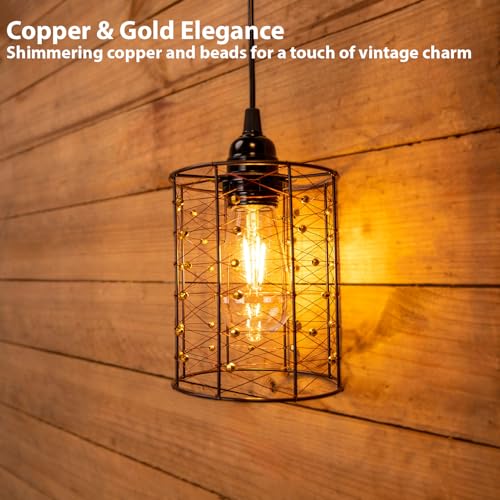 ALL FORTUNE Battery Operated Hanging Outdoor Chandelier, Battery Power 5′′×6′′ Pendant Light, Gazebo Lights Outdoor, 4 AA Batteries, for Gazebo, Pergola, Porch, Patio, Indoor Outdoor Decor Lighting (2) - Image 3