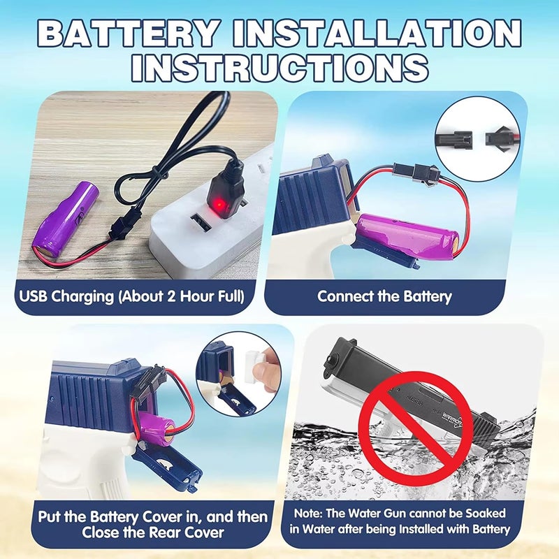 Storio Rechargeable Electric Battery Operated Holi Pichkari Water Gun Toy for Kids| Desert Burst with Refill Cartridge| Upto 30Ft Shooting Range| High Pressure Mechanism,Water Gun Toy for Holi - Image 4