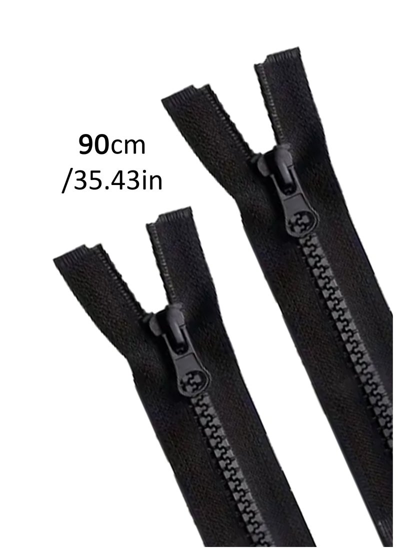 Generic 2pcs No.5, 2Slider Tractor Zipper Open Tail Zipper 90cm (Black Color)  - Image 1