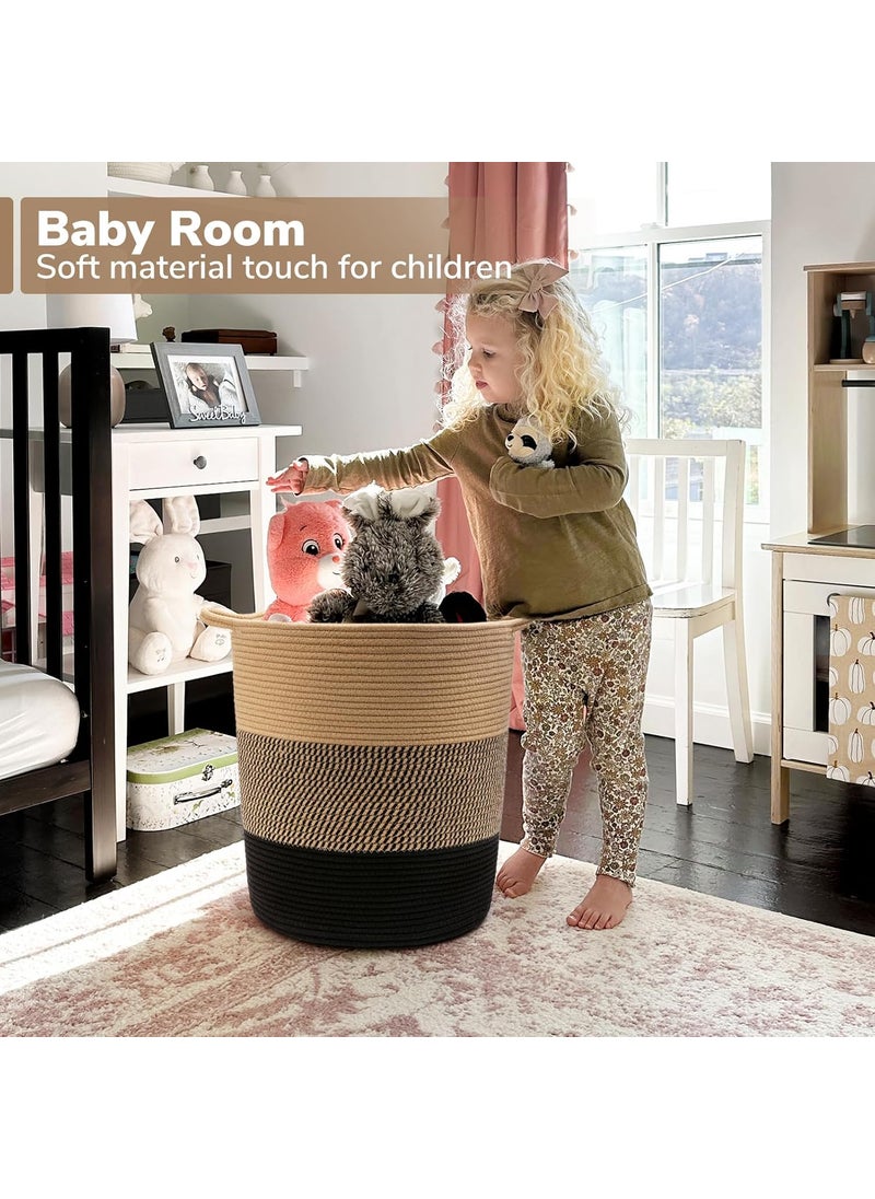 RUGSZONE RUGSZONE Laundry Basket Large Laundry Hamper Woven Baskets for Storage 178 x 158 x 138 Wicker Laundry Basket for Living Room Dirty Clothes Basket Baby Hamper for Nursery jute  - Image 3