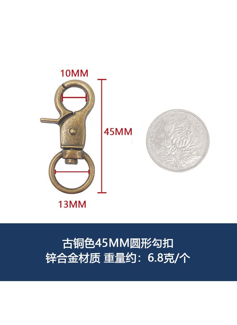 Wholesale Spring Clasp Lobster Claw for DIY Bag Bronze 45mm round clasp one 