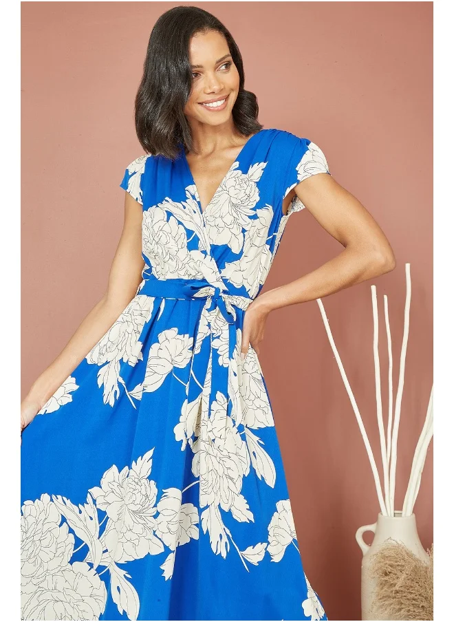 ميلا لندن Blossom Print Wrap Midi Dress