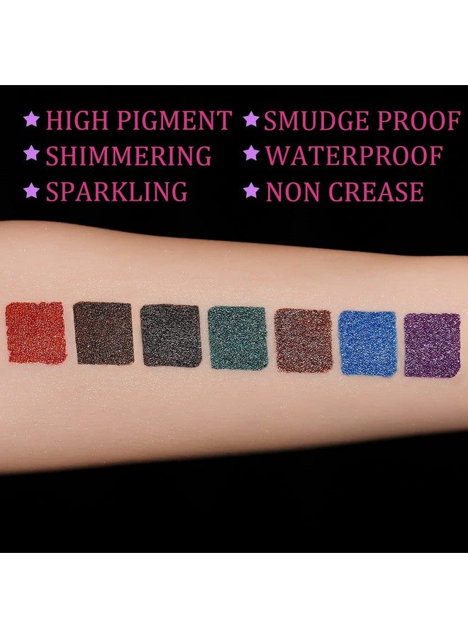 Ucanbe 7 Colors Shimmer Liquid Eyeliner Makeup Set Metallic Satin Finish Colorful Sparkling Eye Liner Pen Long Lasting High Pigmented With Waterproof & Smudge Proof Formula - Image 4