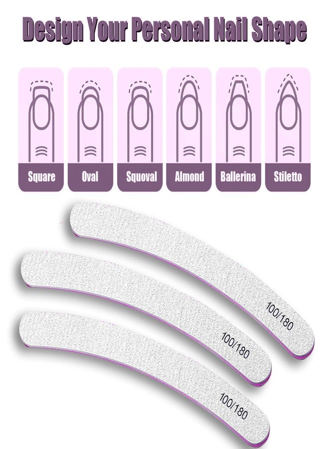 ماديا، قطعتان من مبرد الأظافر، ملمع أظافر للأظافر الأكريليك والطبيعية، ألواح صنفرة لتشكيل الأظافر الطبيعية وتلميعها، وجهان، حبيبات 100/180، أداة للعناية بالأظافر، ورق صنفرة - Image 4