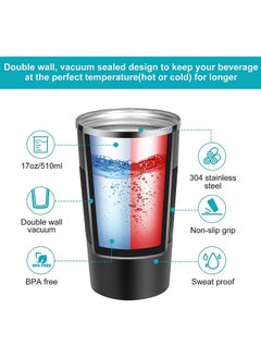 LA' PRECIOUS 510ml Travel Mug Reusable Insulated Coffee Cup Vacuum Insulation Stainless Steel Thermal Coffee Mug for Hot Cold Drinks  - Image 3