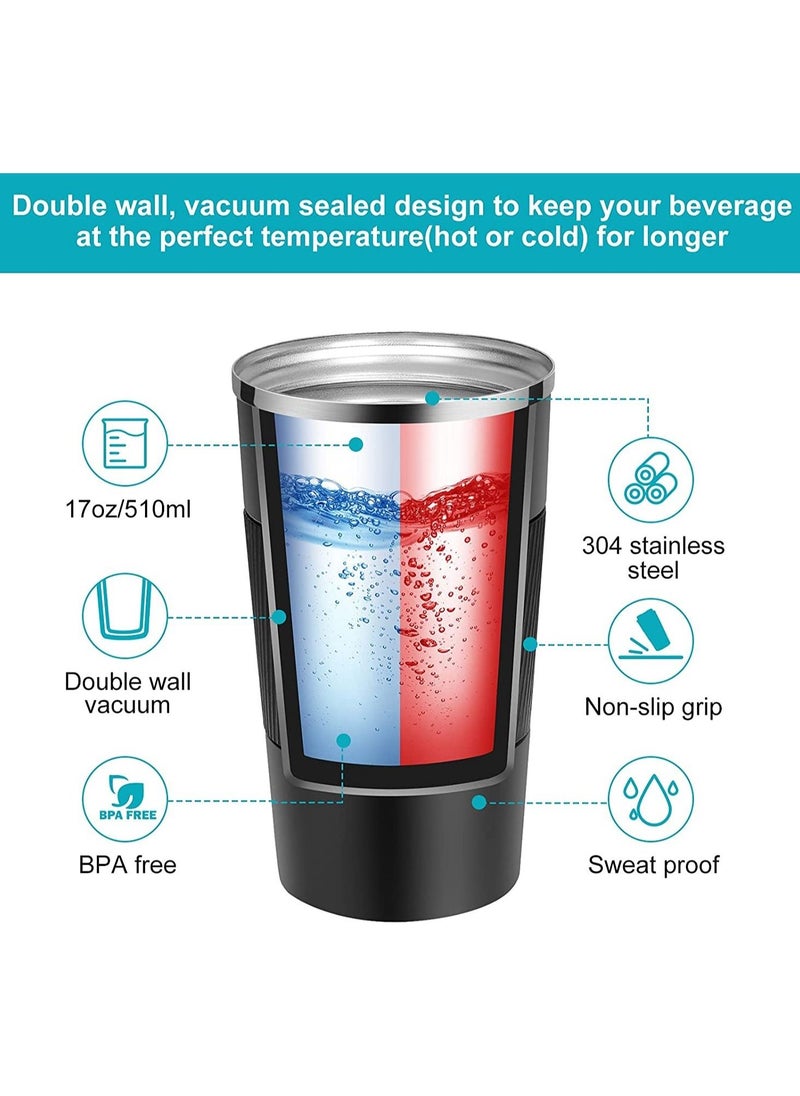 LA' PRECIOUS - 510ml Travel Mug Reusable Insulated Coffee Cup Vacuum Insulation Stainless Steel Thermal Coffee Mug for Hot Cold Drinks - Image 1