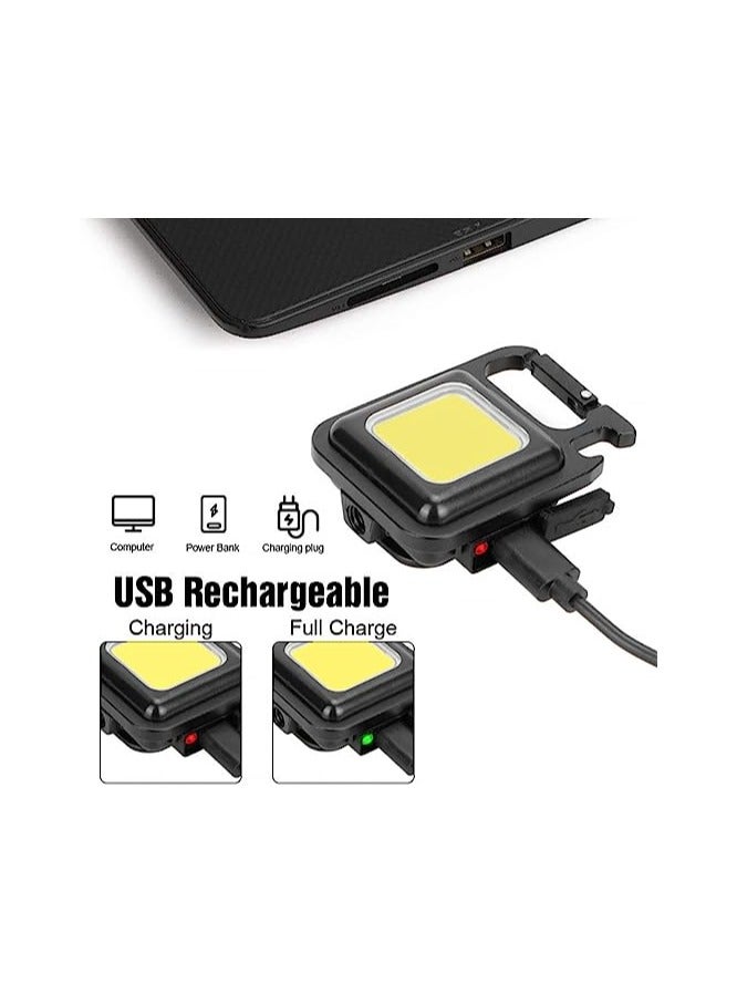Spaceshoop Rechargeable Flashlight 3 Light Modes Foldable Stand with Can Opener for Fishing Hiking Camping 2pcs - Image 3