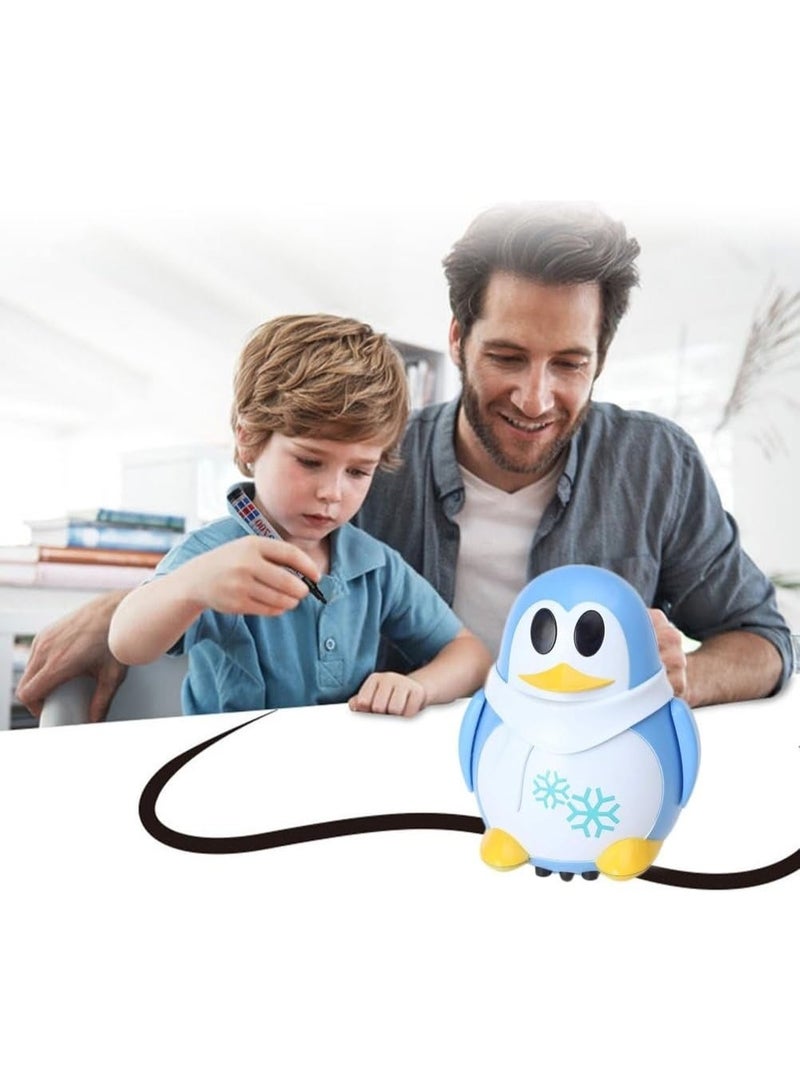 Mini Induction Robot Toys Track Penguin Interactive Toys Follow The Black Lines You Draw and LED Lights Educational Toys Children's Gifts - Image 5