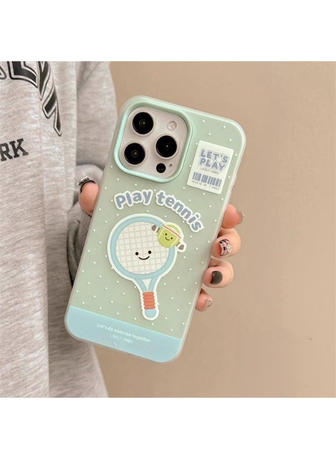 NIBEMINENT Cute Racket Protective TPU Case Cover For iPhone 15 Pro, Blue