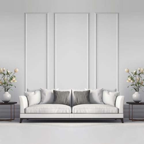 Pangda Peel and Stick Wall Molding Kit 3D Premade Accent Molding Wainscoting Panel for Interior Wall Moulding Decor Ready to Assemble Wainscoting Accent Panel3 Set24x96 in48x96 in 24x96 in - Image 1