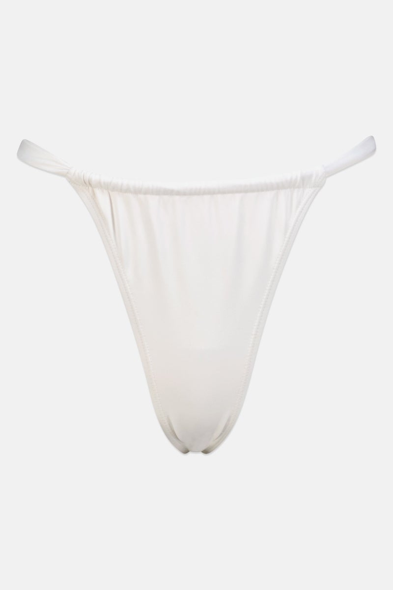 Bershka Women Solid Bikini Bottom, White - Image 1