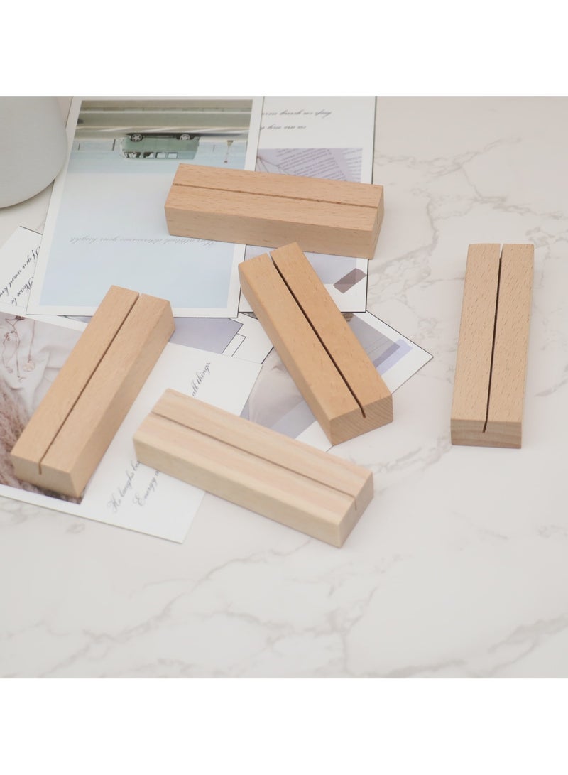 LOULUEN حافظة قائمة الطعام للصور والملاحظات وبطاقات العمل بقاعدة خشبية صلبة ودعم خشبي