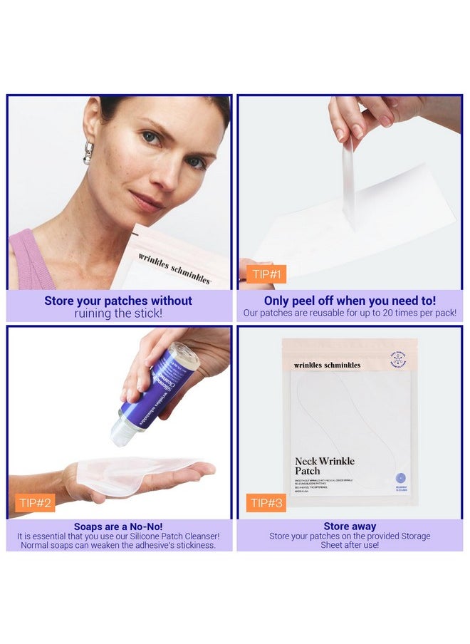 WRINKLES SCHMINKLES - Wrinkles Schminkles Neck Wrinkle Patch - Reusable Silicone Smoothing Pads, Sensitively Formulated Wrinkle Patches. Reduce Wrinkles - Innovative Wrinkle Treatment - Targeting Neck Wrinkles (1 Pack) - Image 1