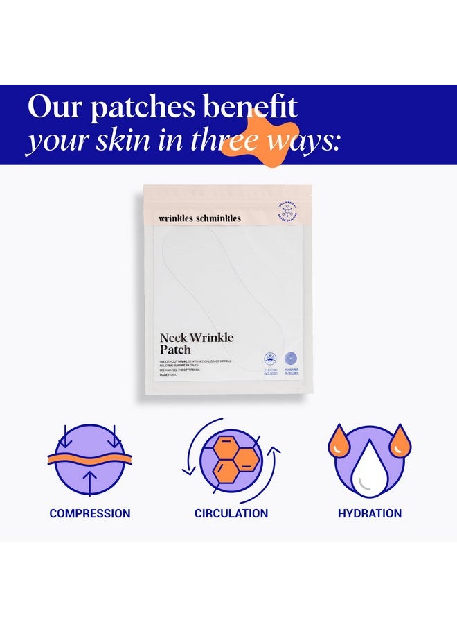 WRINKLES SCHMINKLES - Wrinkles Schminkles Neck Wrinkle Patch - Reusable Silicone Smoothing Pads, Sensitively Formulated Wrinkle Patches. Reduce Wrinkles - Innovative Wrinkle Treatment - Targeting Neck Wrinkles (1 Pack) - Image 1